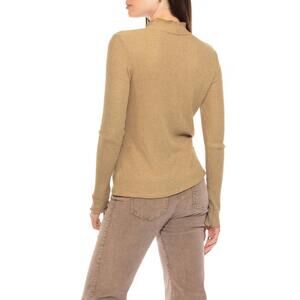 NEW HELLO NITE lush waffle knit mock neck top in willow